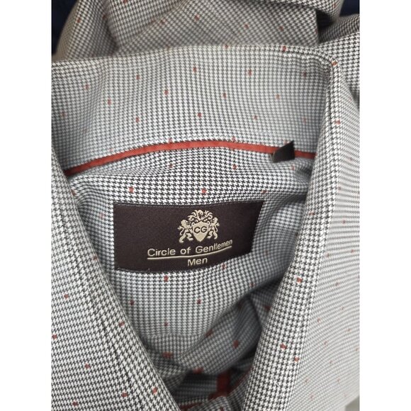 Circle of Gentlemen Men's Shirt Garvey Size 44 17.5 Gray Long Sleeve Button Down - Picture 9 of 12